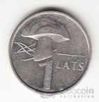 Латвия 1 лат 2004 Гриб