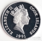 Острова Кука 5 долларов 1991 Чемпионат мира по футболу