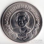 Остров Святой Елены 50 пенсов 2001 75 лет Королеве