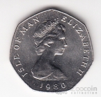 Остров Мэн 50 пенсов 1980 Рождество