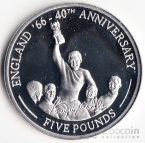 Гибралтар 5 фунтов 2006 40 лет победы сборной Англии в Чемпионате мира по футболу №1