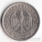 Германия 50 пфеннигов 1937 D