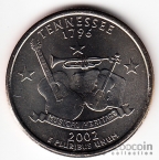 США 25 центов 2002 Штаты США - Tennessee P