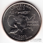 США 25 центов 2002 Штаты США - Louisiana P