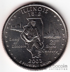 США 25 центов 2003 Штаты США - Illinois P