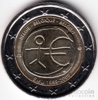 Бельгия 2 евро 2009 10 лет евро