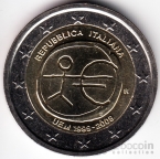 Италия 2 евро 2009 10 лет евро