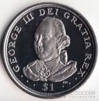 Брит. Виргинские острова 1 доллар 2008 Король Георг 3