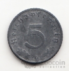 Германия 5 пфеннигов 1947 D