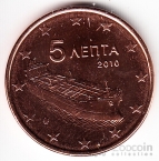 Греция 5 евроцентов 2010