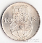 Португалия 10 эскудо 1955 Корабль