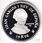 Испания 2000 песет 1998 Правители - Карлос III