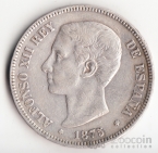 Испания 5 песет 1875