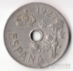 Испания 25 сентим 1927