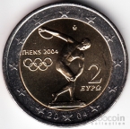 Греция 2 евро 2004 Олимпиада в Афинах