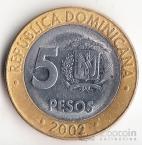 Доминиканская Респ. 5 песо 2002-2007