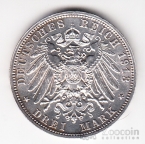 Германия - Саксония 3 марки 1913 100 лет Битвы под Лейпцигом