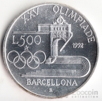 Италия 500 лир 1992 25 Олимпийские игры
