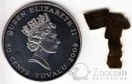 Тувалу 50 центов 2009 Космос - 40 лет высадки на Луну (вставка)
