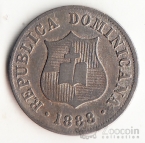 Доминиканская Респ. 2 1/2 сентаво 1888