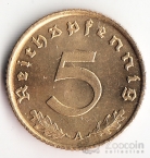 Германия 5 пфеннигов 1939 A