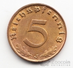 Германия 5 пфеннигов 1939 J