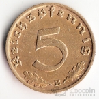Германия 5 пфеннигов 1939 E