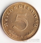 Германия 5 пфеннигов 1938 A