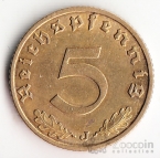 Германия 5 пфеннигов 1938 J