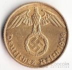 Германия 5 пфеннигов 1938 J