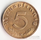 Германия 5 пфеннигов 1938 E