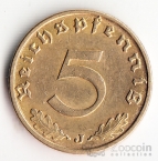 Германия 5 пфеннигов 1937 J