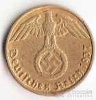 Германия 5 пфеннигов 1937 G