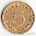 Германия 5 пфеннигов 1937 G