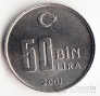 Турция 50000 лир 2001