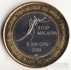 Нигер 6000 франков 2005 Стоп малярия!