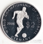 Острова Кука 2 доллара 2003 Чемпионат мира по футболу