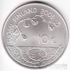 Финляндия 10 евро 2005 60 лет окончания Второй Мировой войны