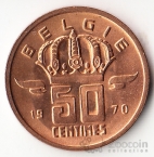 Бельгия 50 сентим 1970 Belgie