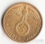 Германия 5 пфеннигов 1937 D