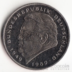 ФРГ 2 марки 1990 Франц Йозеф Штраус F