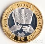 Великобритания 2 фунта 2008 Церемония передачи Олимпийских игр (Серебро-Позолота)