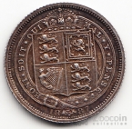 Великобритания 6 пенсов 1887 (герб)