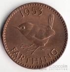 Великобритания 1 фартинг 1953-1955