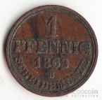 Германия - Ганновер 1 пфенниг 1863
