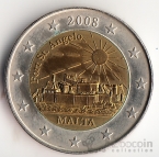Мальта жетон 2 евро 2008