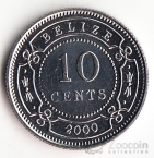 Белиз 10 центов 2000 (тип 2)