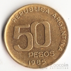 Аргентина 50 песо 1985 50 лет банку