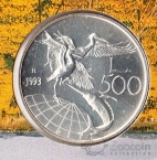 Италия 500 лир 1993 Флора и Фауна (блистер)