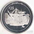 Брит. Виргинские острова 25 долларов 1992 Открытие Америки №3